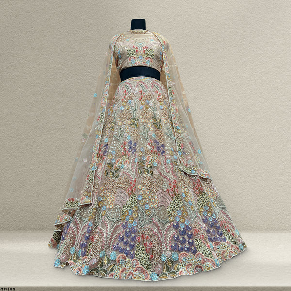 Cherry Blossom - Multicolor Carnival Lehenga With Designer Blouse