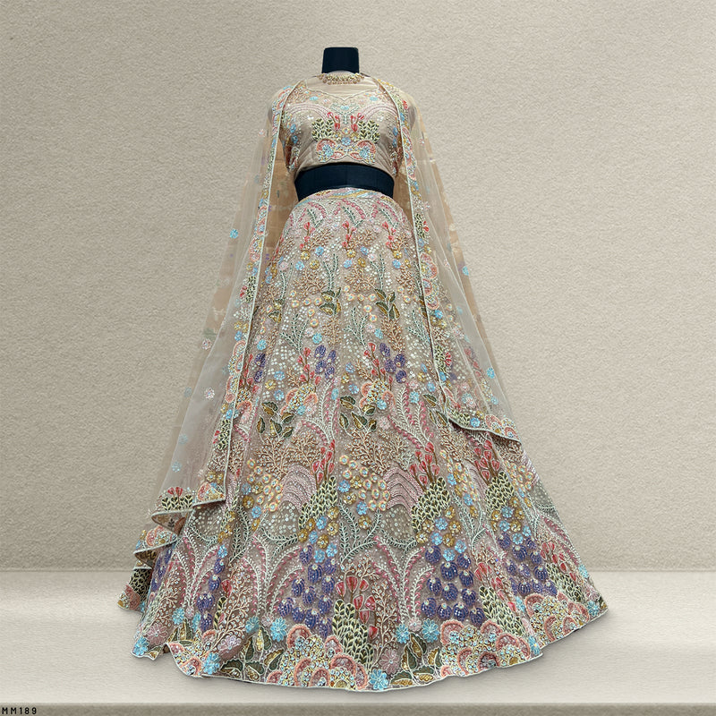 Cherry Blossom - Multicolor Carnival Lehenga With Designer Blouse
