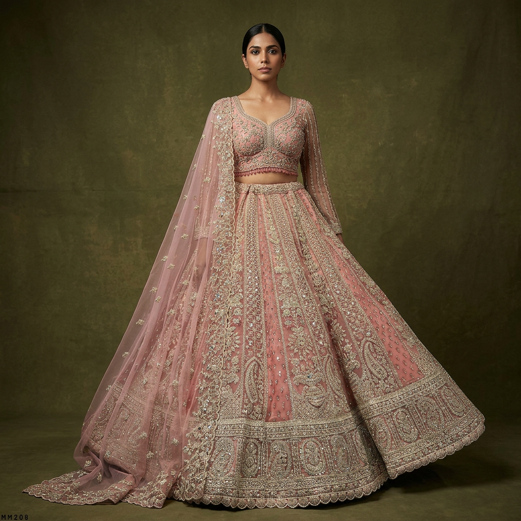 Cherry Blossom  -  The Modern Partywear Engagement Sangeet Lehenga