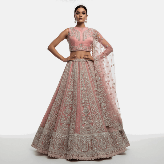 Cherry Blossom  -  The Modern Partywear Engagement Sangeet Lehenga