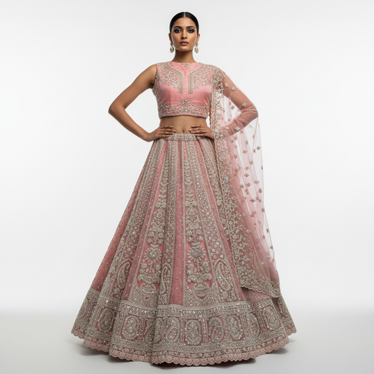 Cherry Blossom  -  The Modern Partywear Engagement Sangeet Lehenga