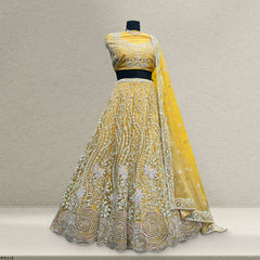Cherry Blossom - Yellow Partywear Lehenga With Designer Blouse