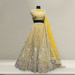 Cherry Blossom - Yellow Partywear Lehenga With Designer Blouse