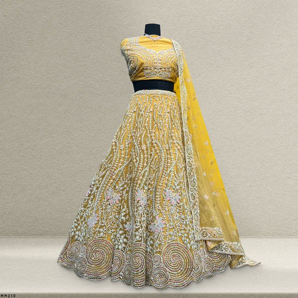 Cherry Blossom - Yellow Partywear Lehenga With Designer Blouse