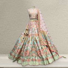 Gulaal - Multicolor Banarasi Silk Weaving Multicolor Carnival Lehenga