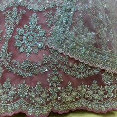 Jazzagals - Delicate Pearl Cutdana Handwork Couture Lehenga Peach