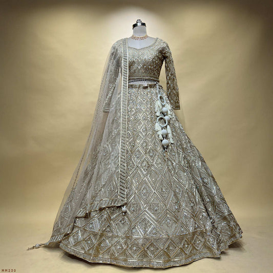 Celestial Collection: Ready-to-Wear Golden Reception and Sangeet Lehengas