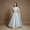 Jazzagals - Designer Powder Blue Handwork Couture Lehenga