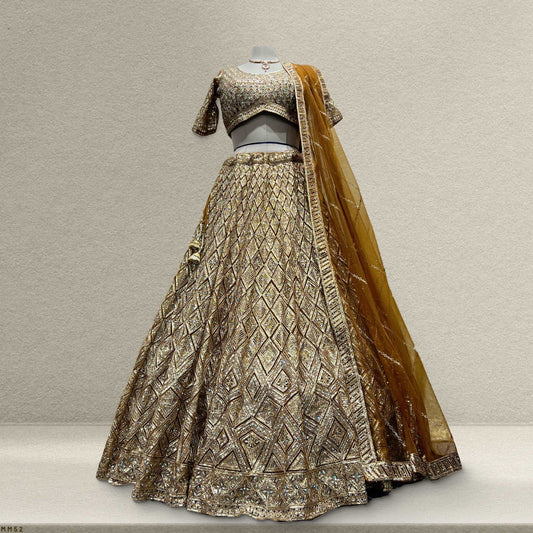 Jazzagals - The Gold Lehenga for Reception for Bride