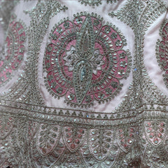 Cherry Blossom - Pink Organza Paisley Medallion Lehenga