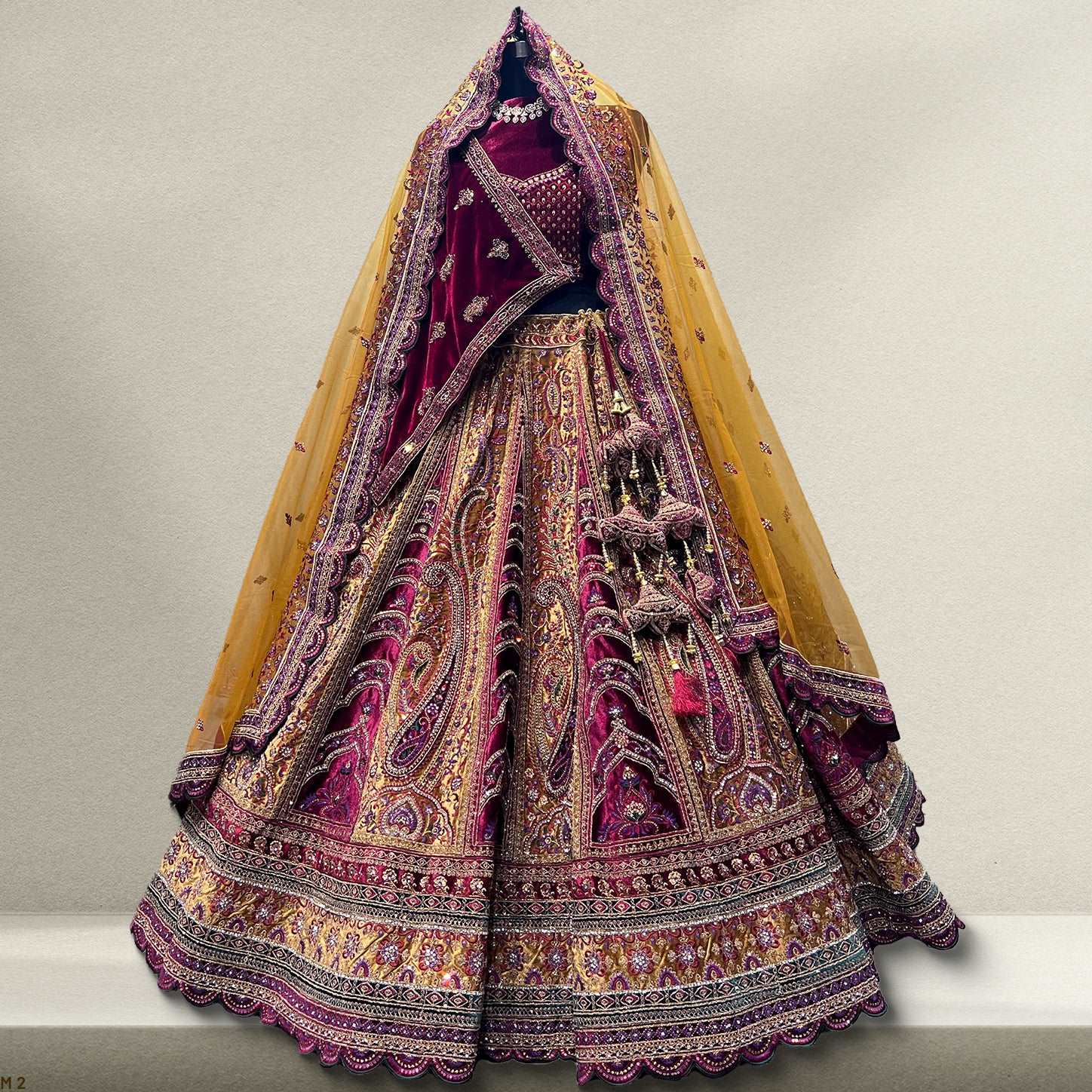 Rajgharana - The Royal Mustard Bridal Lehenga JMS Studio {{ Royal Red Bridal Lehenga}}