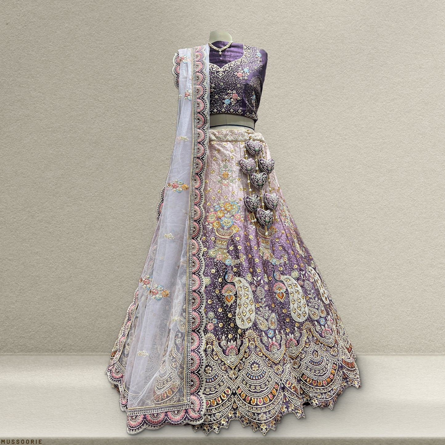 Rosé - Wedding Trousseau in Pastel Hues Ombre Purple Lehenga