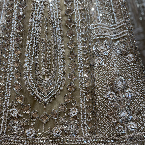 Cutdana Beads Handwork Designer Reception Wear Lehenga