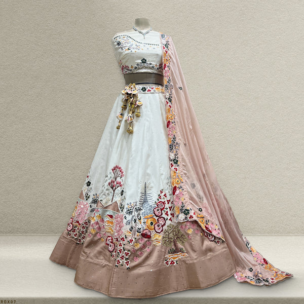 Vantara - White Special Soft Silk Couture Lehenga JMS Studio {{ Royal Red Bridal Lehenga}}