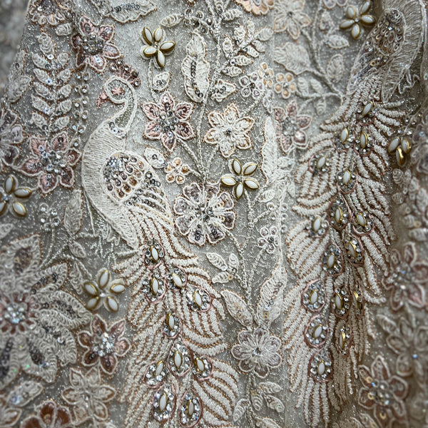 Jazzagals - The Modern Designer Ivory Lehenga for Reception for Bride