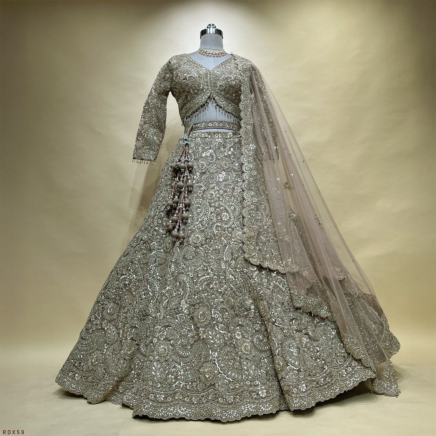 Jazzagals - The Modern Designer Golden Lehenga for Reception for Bride