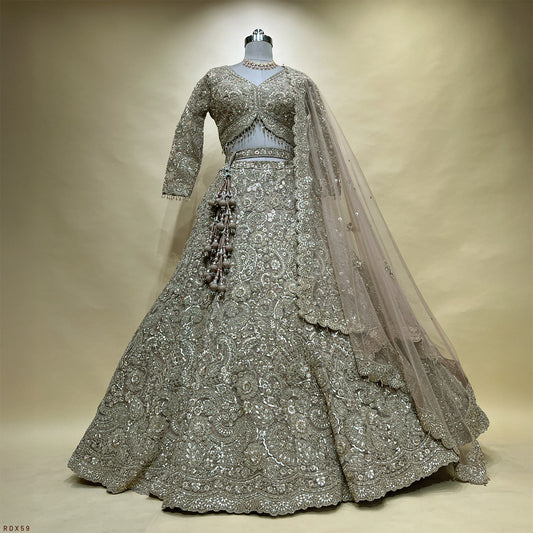 Jazzagals - The Modern Designer Golden Lehenga for Reception for Bride