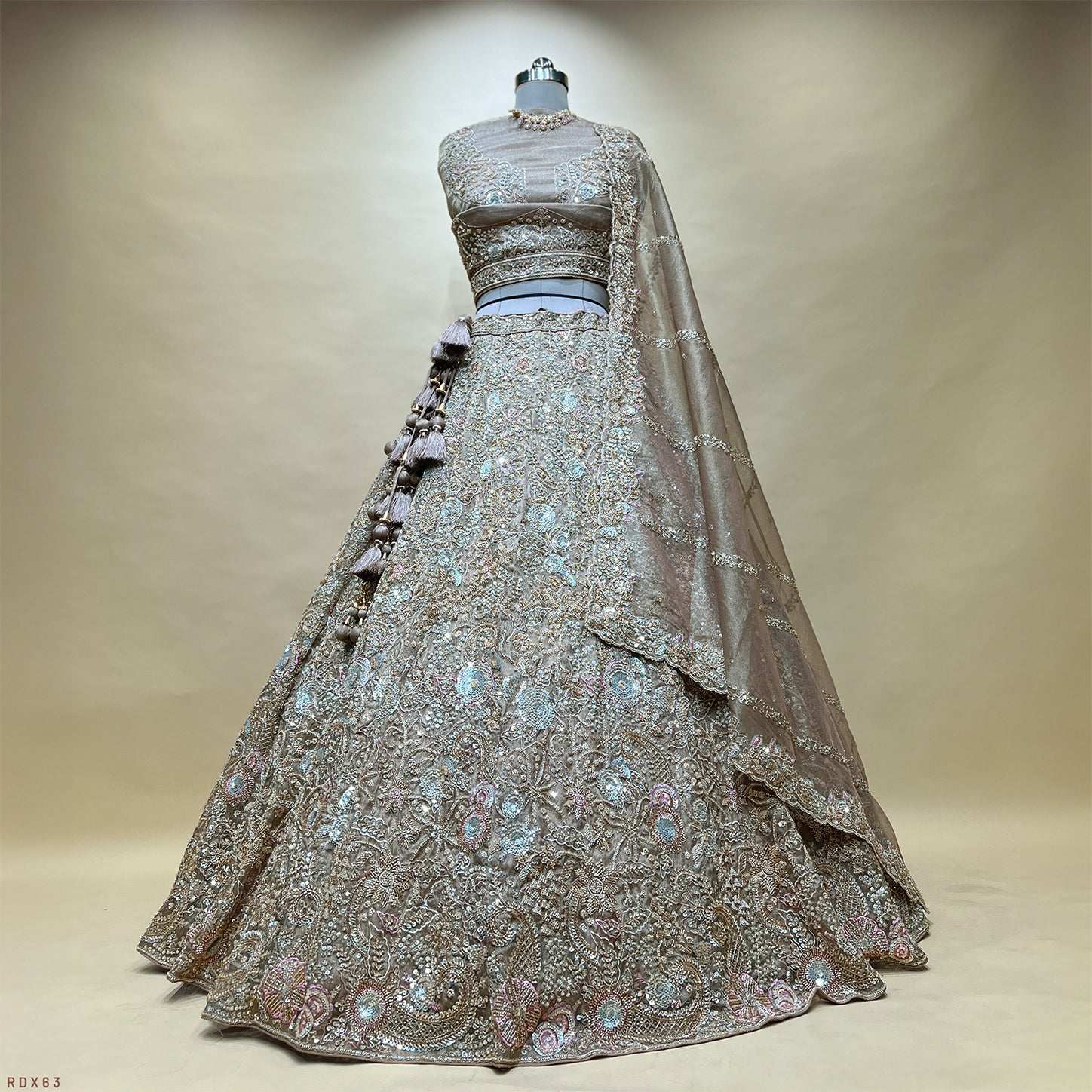 Celestial Collection: Beads Cutdana Handwork Haute Couture Lehenga