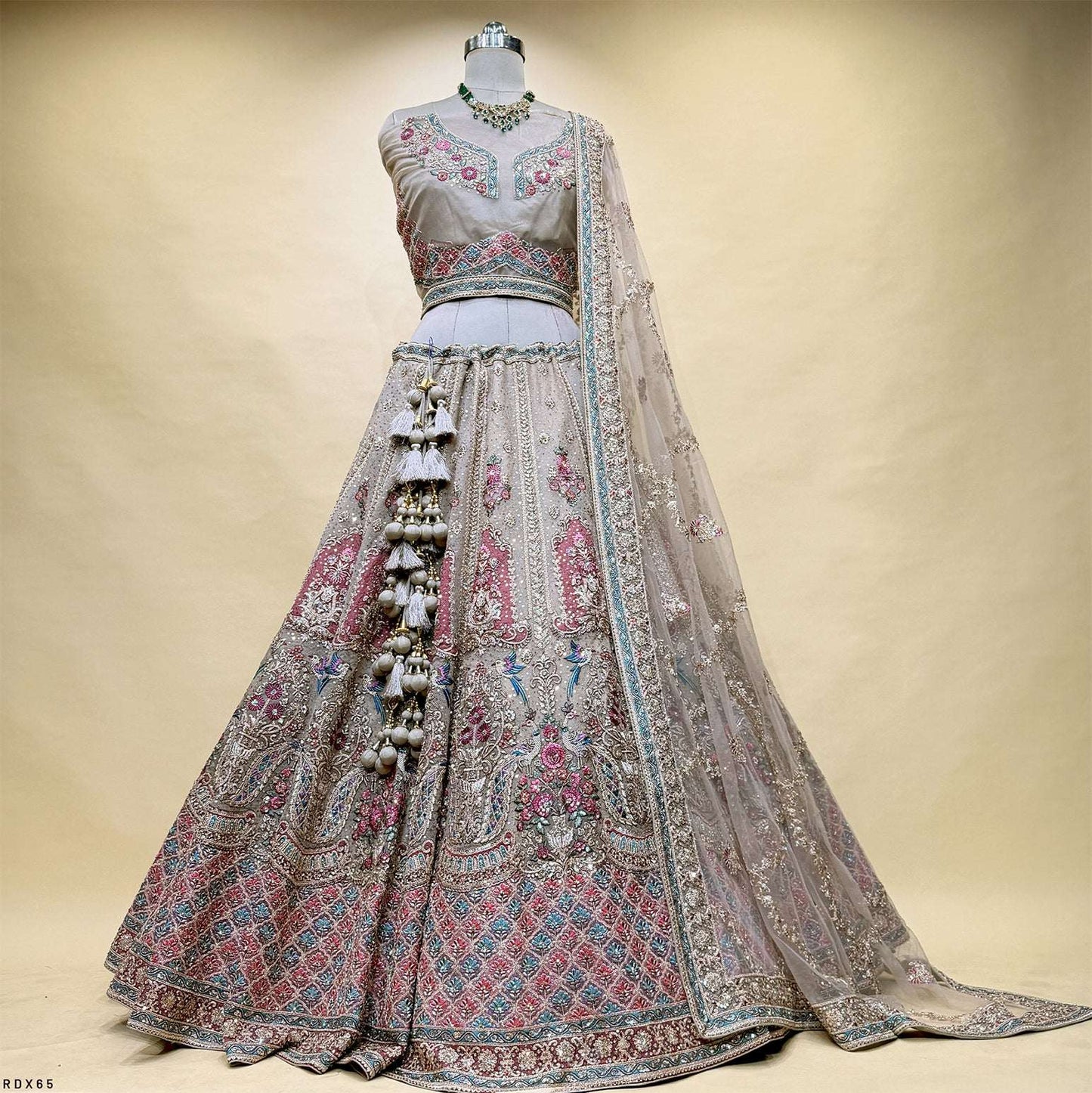 Damsel - Ivory Multicolor Thread & Patch Work Designer Lehenga Choli