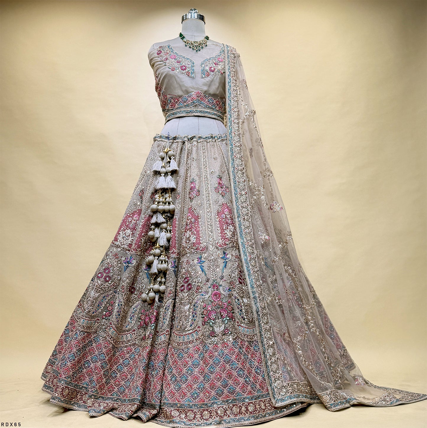 Damsel - Ivory Multicolor Thread & Patch Work Designer Lehenga Choli