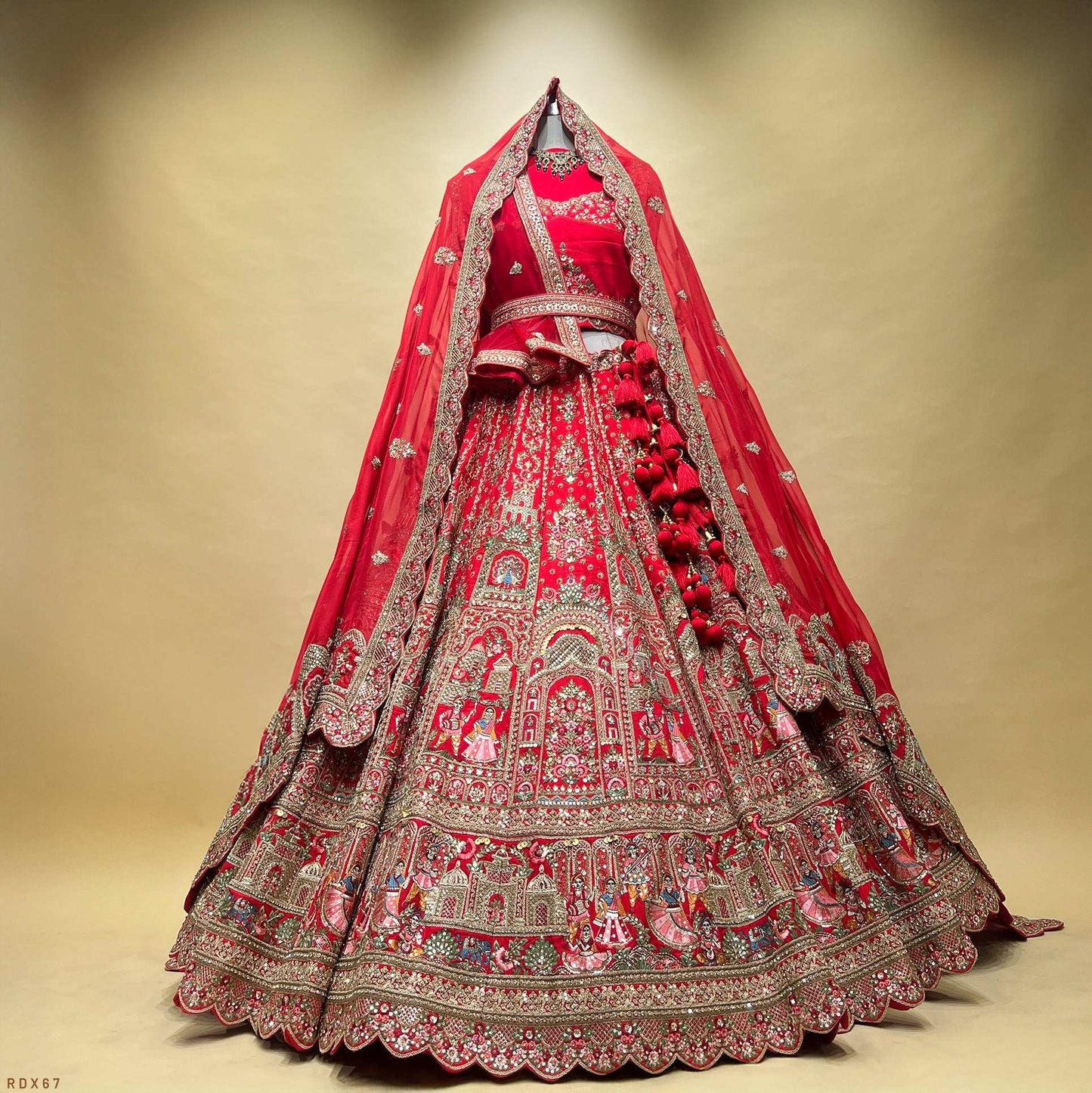 Amrapali - Doli Baraat Story Multi Work Royal Red Bridal Lehenga