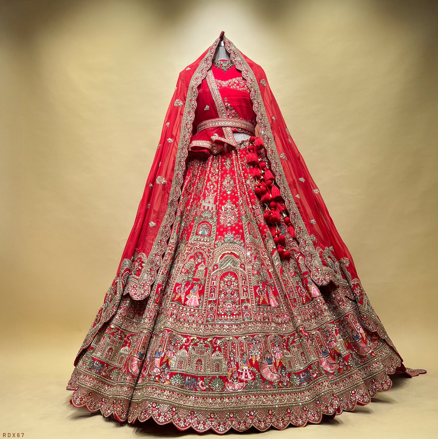 Amrapali - Doli Baraat Story Multi Work Royal Red Bridal Lehenga