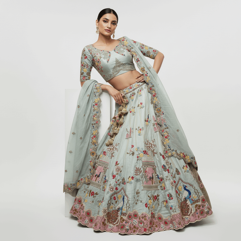 Vantara - Multicolor Soft Silk Stunning Designer Lehenga