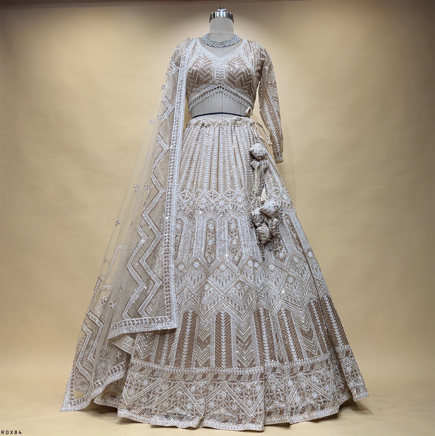 Celestial Collection: Ready-to-Wear Ivory Sangeet & Engagement Lehenga