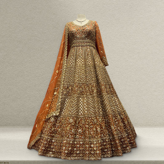 Celestial Collection: Handwork Rust Color Reception and Engagement Gown Ready-to-Wear