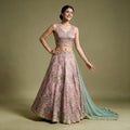 Royalty - Baby Pink Glass Tissue Resham & Cutdana Floral Lehenga