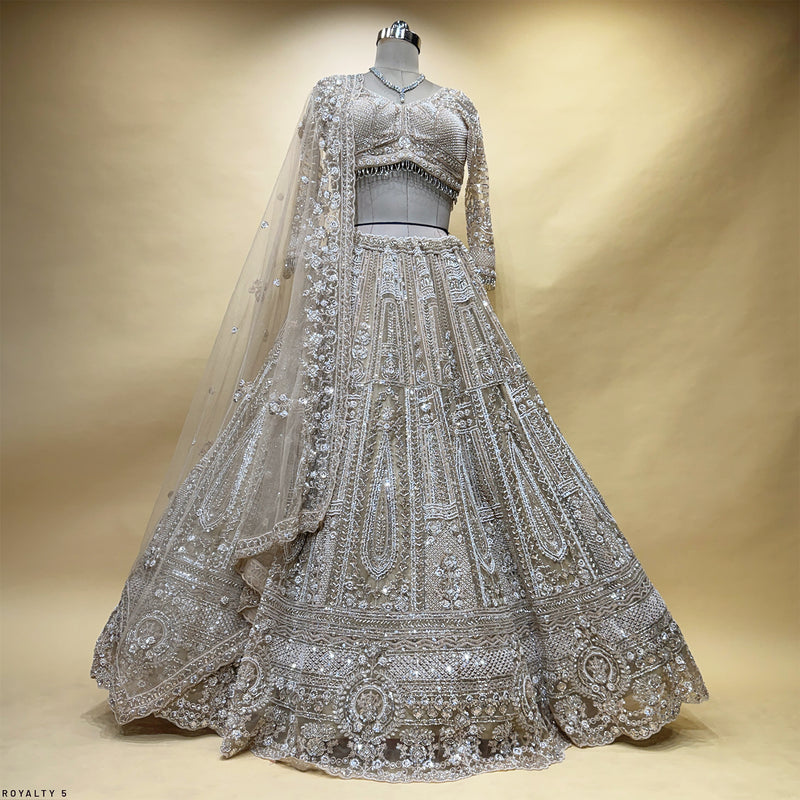 Cutdana Beads Handwork Designer Reception Wear Lehenga