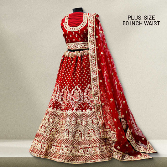 Pagfera - The Velvet Red Bridal Lehenga JMS Studio {{ Royal Red Bridal Lehenga}}