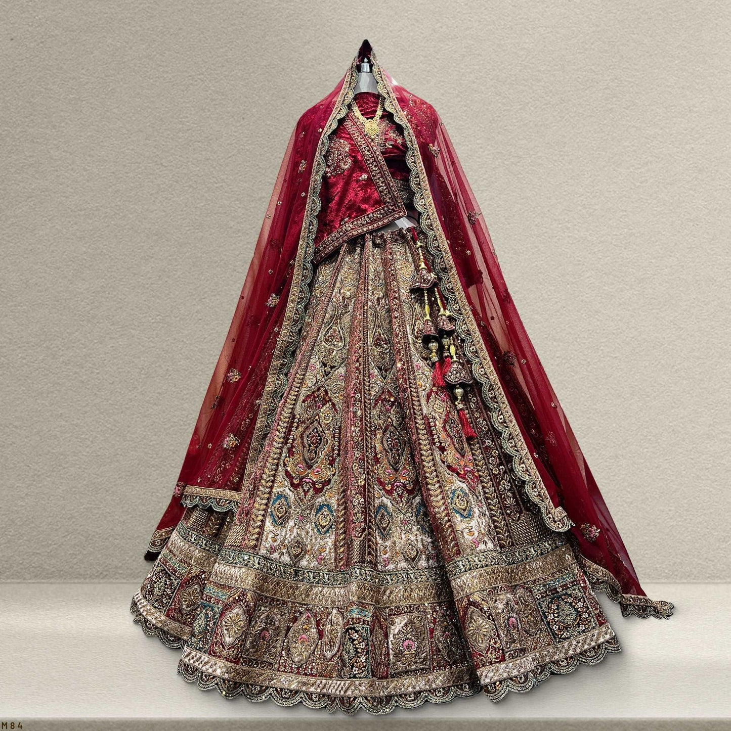 Rajgharana - The Velvet Maroon Bridal Lehenga