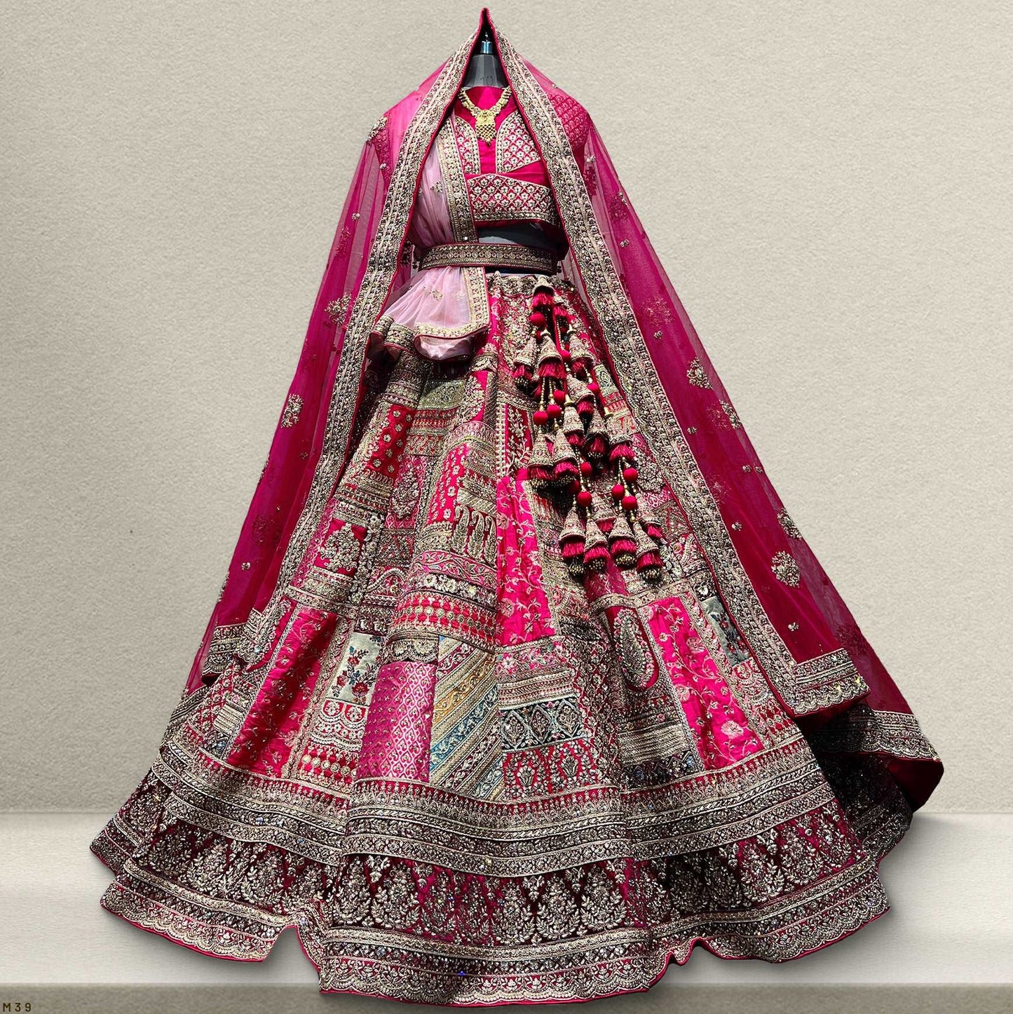 Amrapali - The Royal Pink Raw Silk Bridal Lehenga