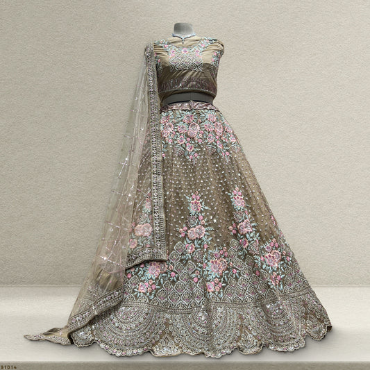 Cherry Blossom -  The Modern Ivory Lehenga for Reception Engagement