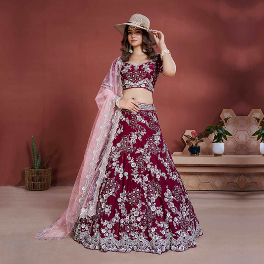 Jazzagals - The Modern Lehenga for Reception for Bride JMS Studio {{ Royal Red Bridal Lehenga}}