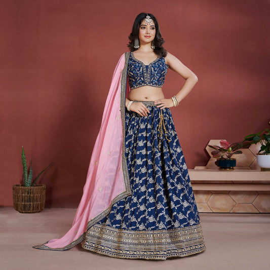 Padmini - Ready-to-Wear Lehenga with Intricate Handwork and Organza Dupatta JMS Studio {{ Royal Red Bridal Lehenga}}