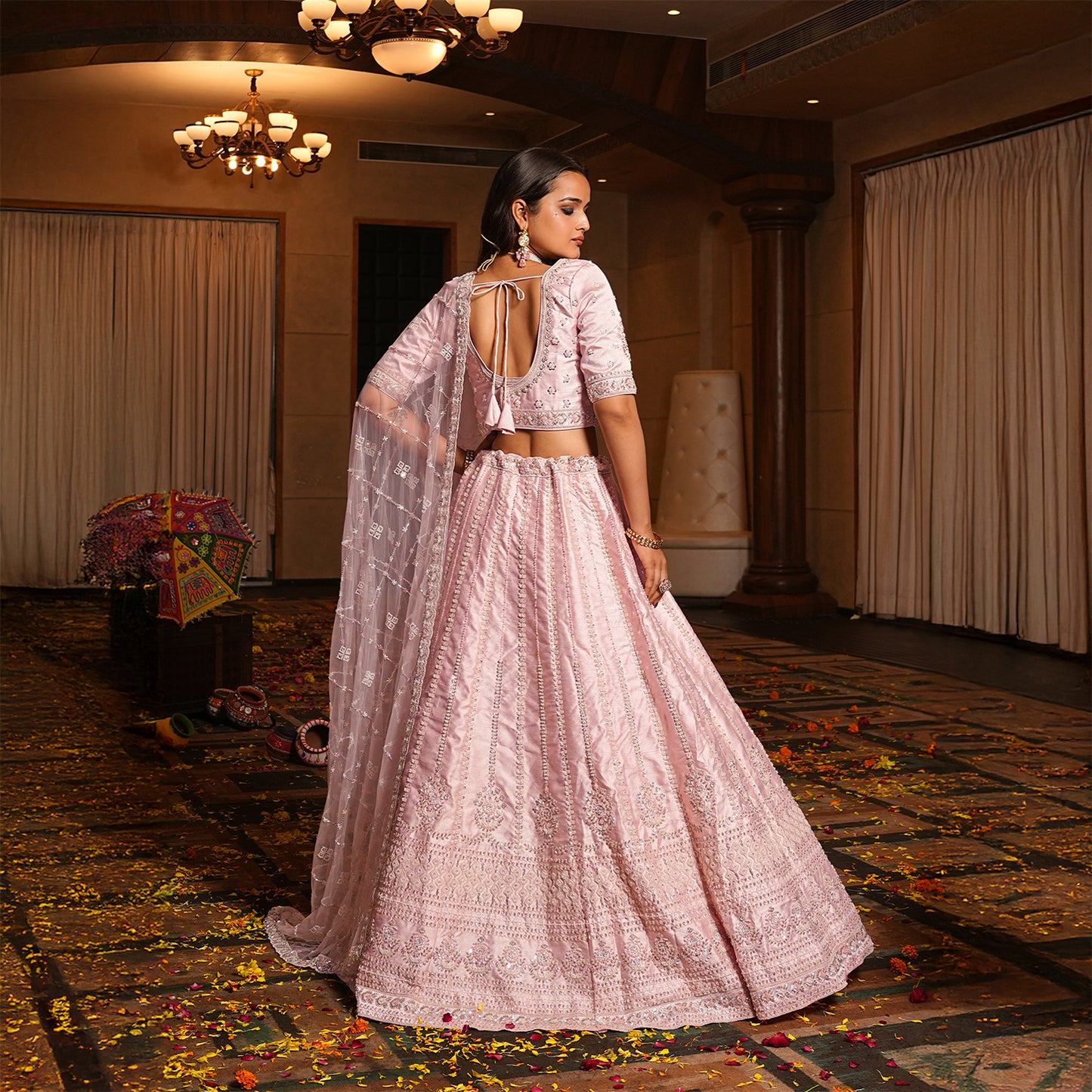 Rosé - Wedding Trousseau in Pastel Hues Blush Pink Lehenga