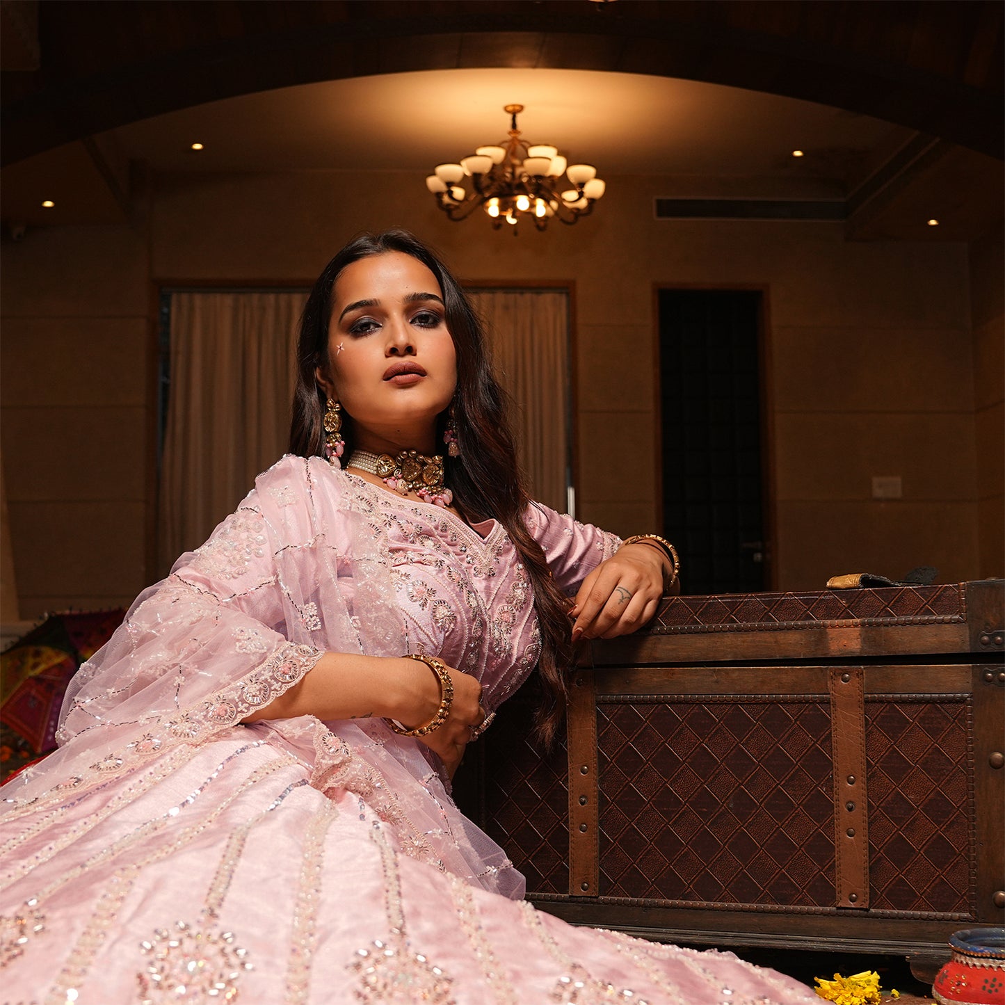 Rosé - Wedding Trousseau in Pastel Hues Blush Pink Lehenga