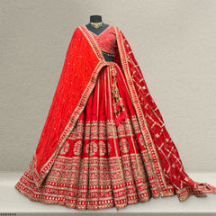 Dulhan in Red Lehenga : 40 Kali FLT Inspired Flared Sabya Lehenga