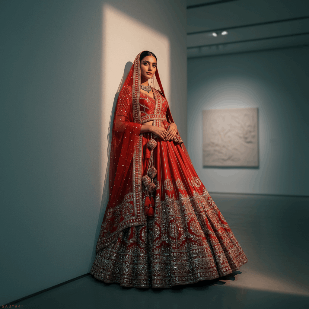 The 40-Kali Royal Red Bridal Lehenga With 12-Meter Flair