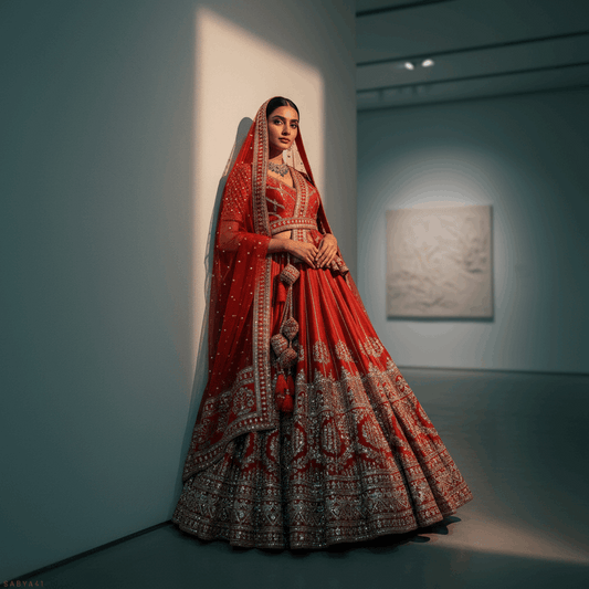 The 40-Kali Royal Red Bridal Lehenga With 12-Meter Flair
