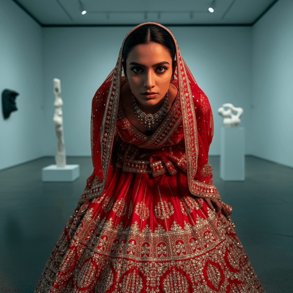 The 40-Kali Royal Red Bridal Lehenga With 12-Meter Flair
