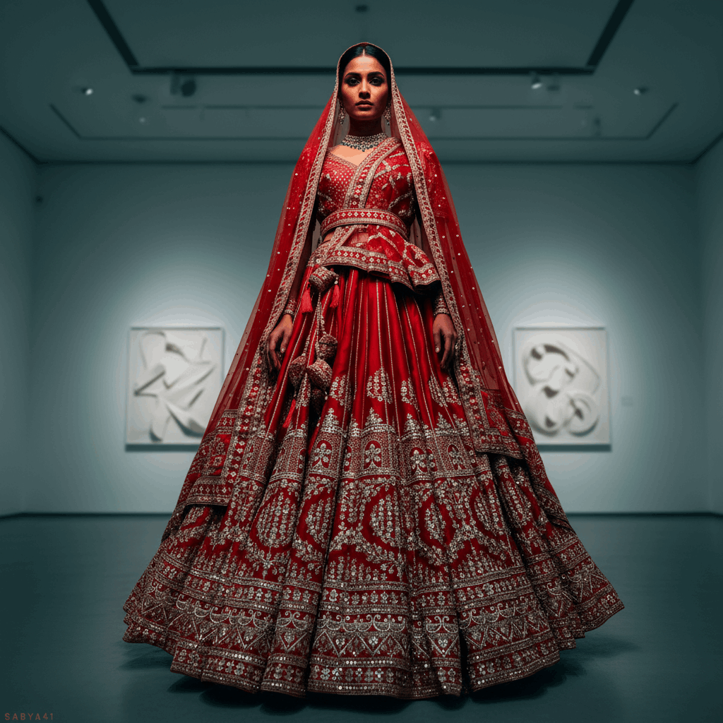 The 40-Kali Royal Red Bridal Lehenga With 12-Meter Flair
