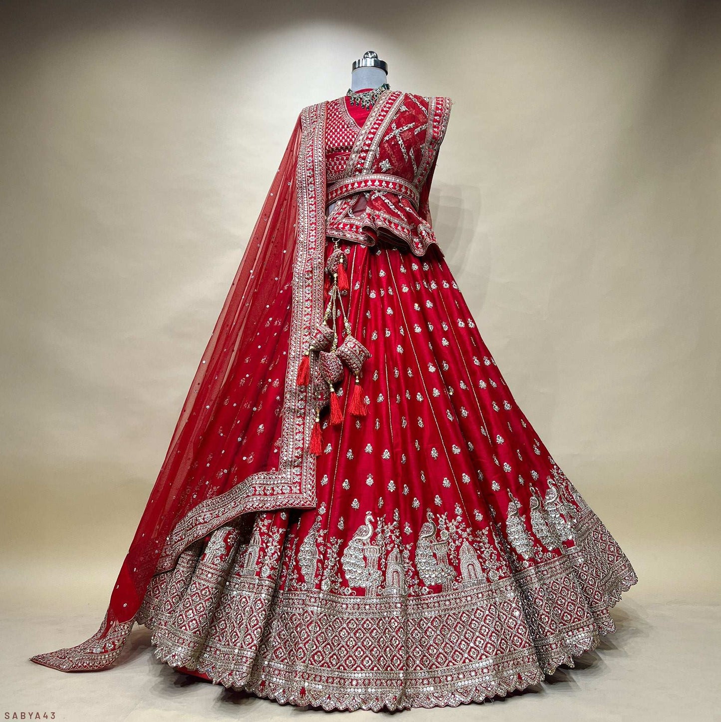 The 40-Kali Royal Red Bridal Lehenga With 12-Meter Flair