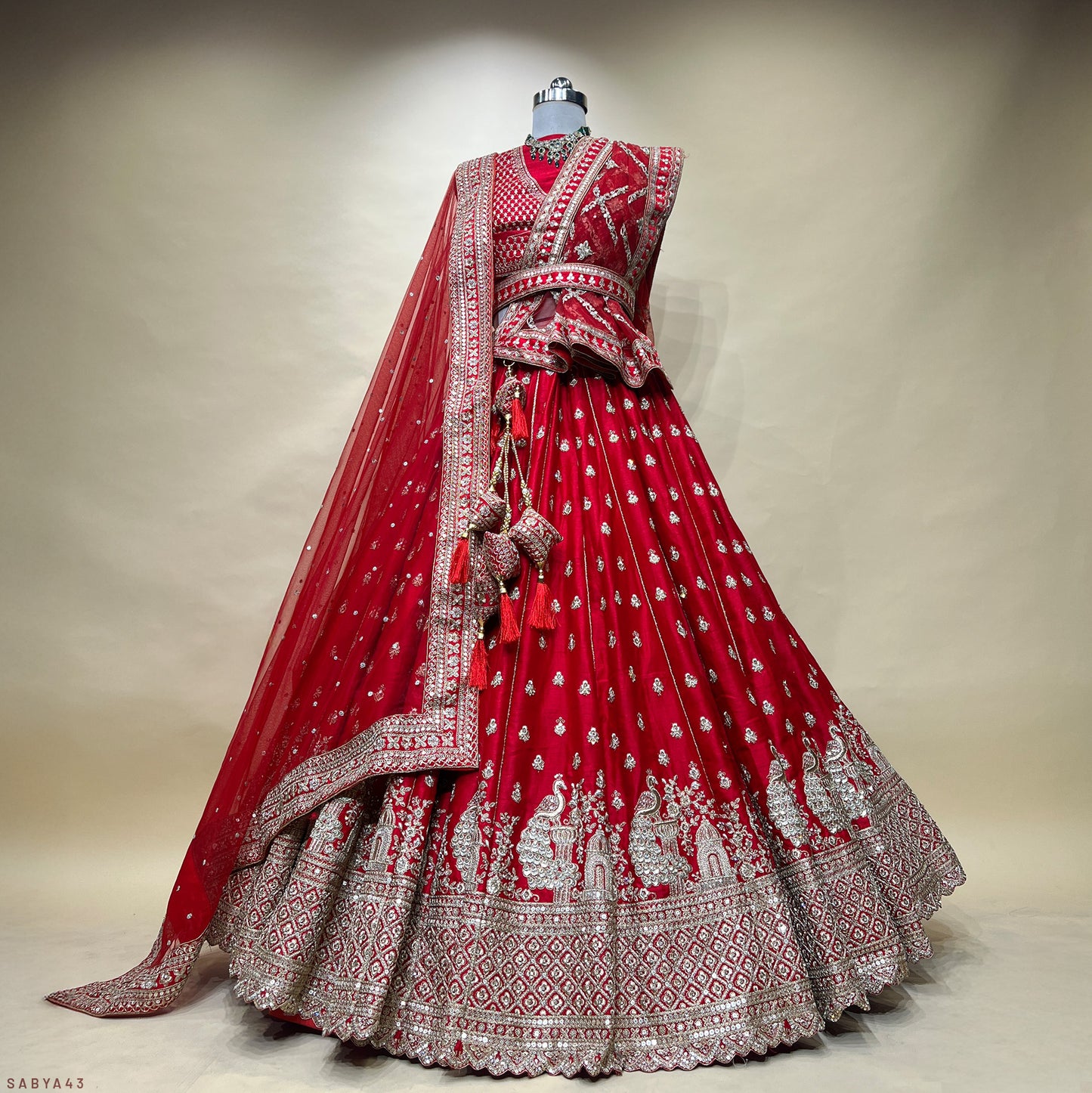 The 40-Kali Royal Red Bridal Lehenga With 12-Meter Flair