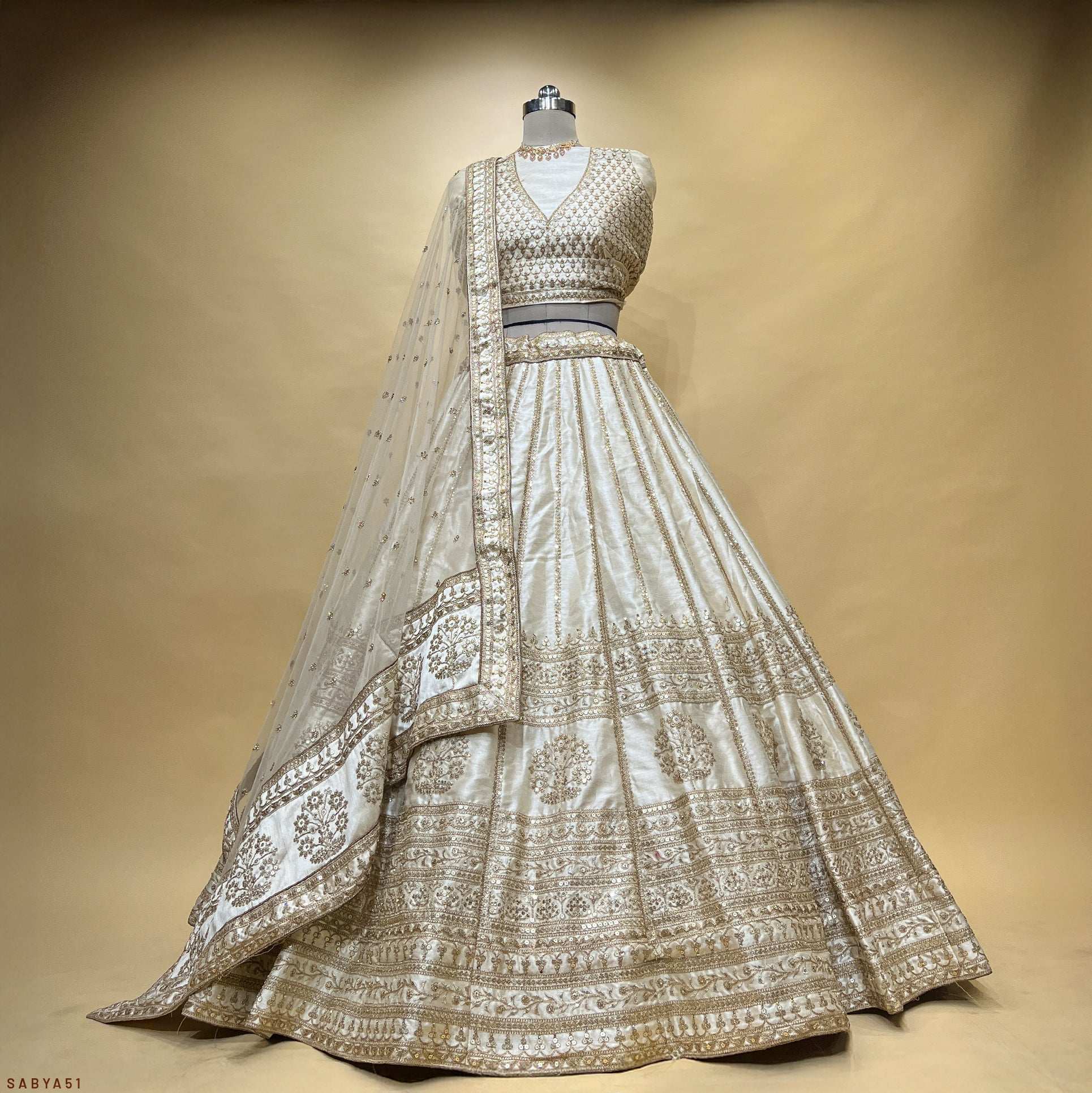 Royal Baggi - Minimal & Modern Classic Raw Silk Designer Lehenga