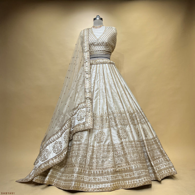 Royal Baggi - Minimal & Modern Classic Raw Silk Designer Lehenga