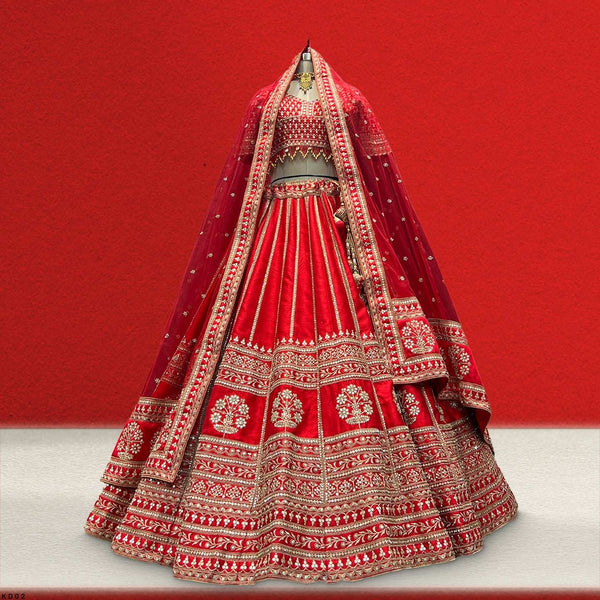 Dulhan in Red Lehenga Elegance: Celebrity-Inspired Royal Baggi Collection