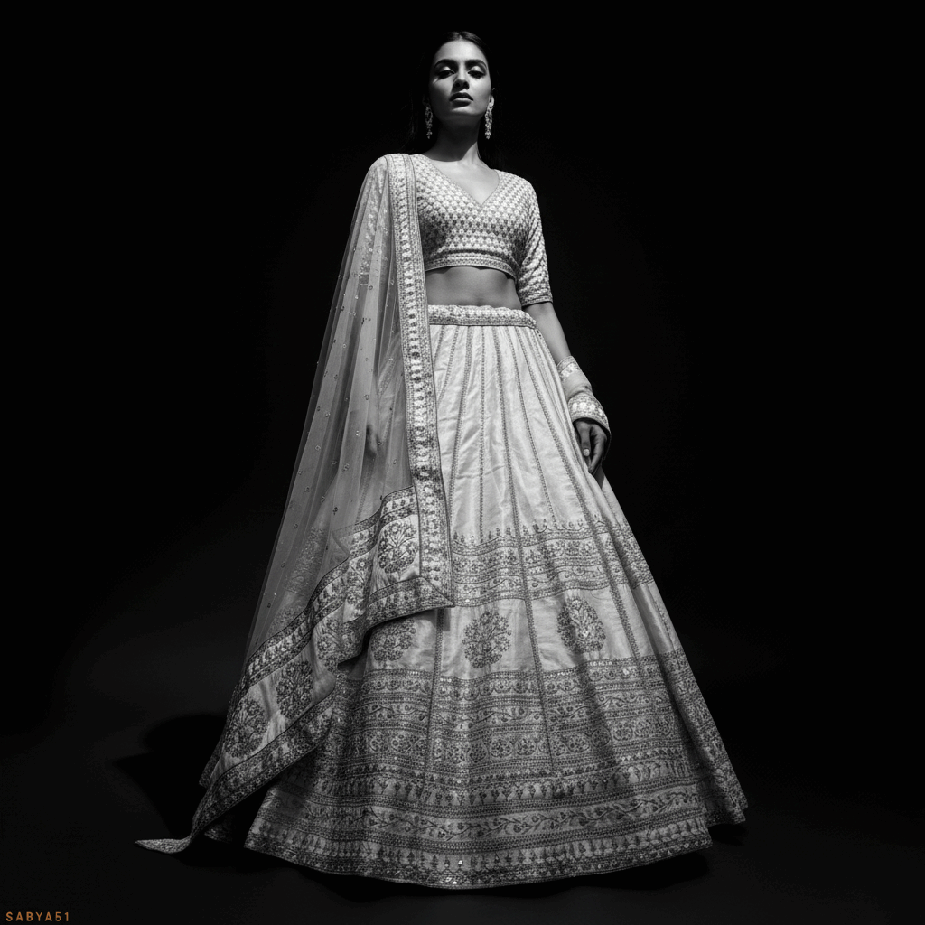 Royal Baggi - Minimal & Modern Classic Raw Silk Designer Lehenga